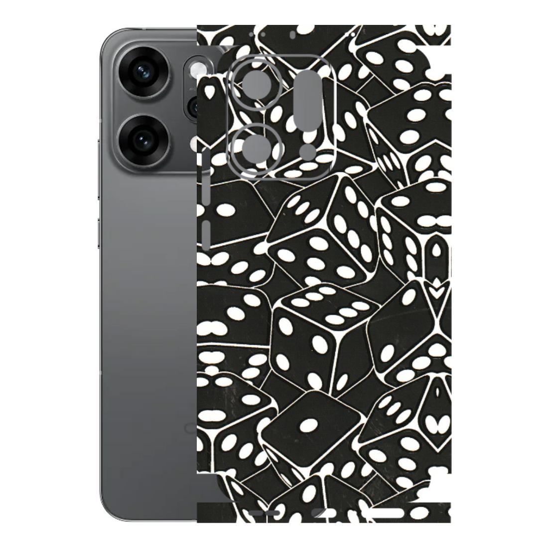 OPPO Phone Skins 2025 (All Models) - Big Black Dices - 3D Embossed Finish (L-106) Oppo Reno 14 Pro 5G