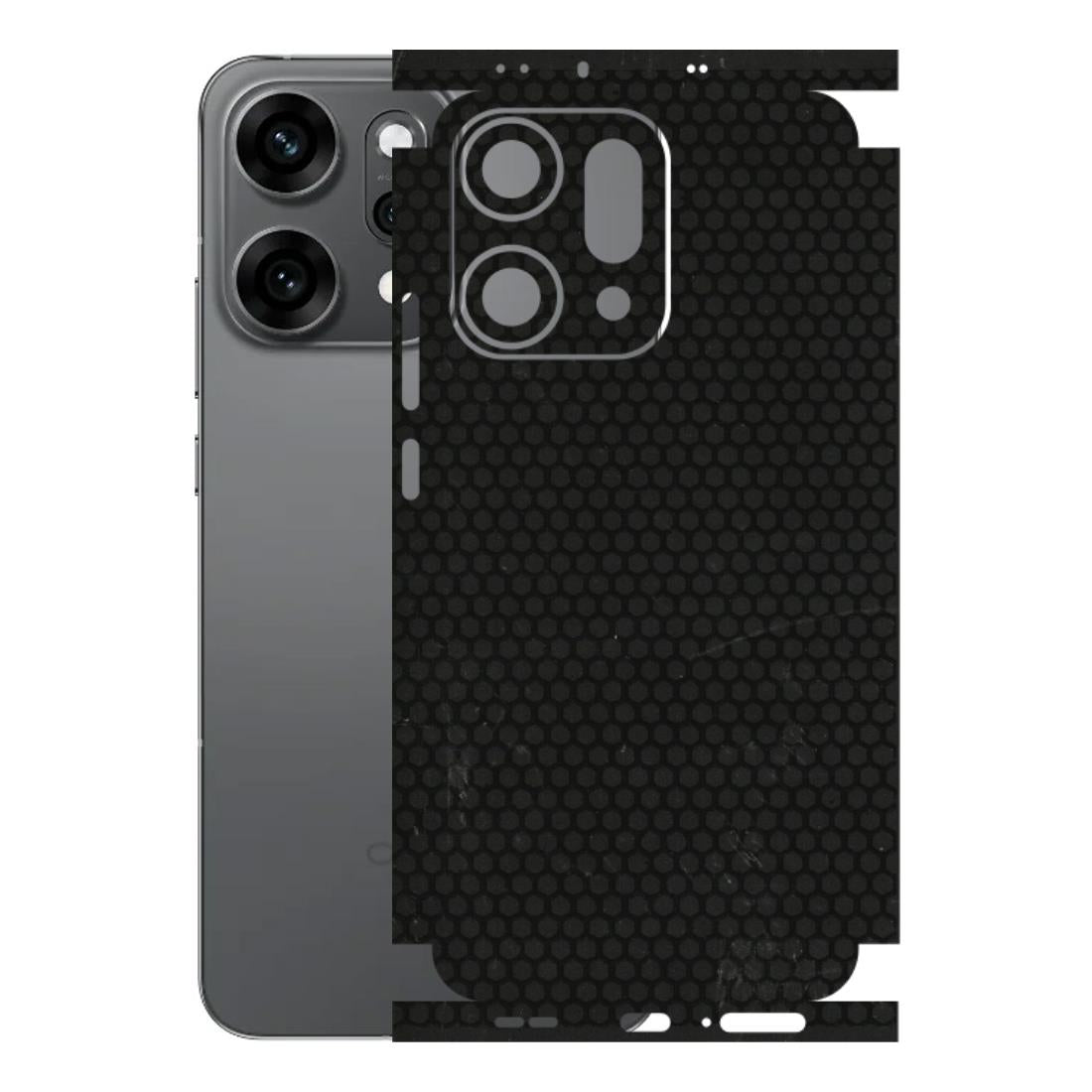 OPPO Phone Skins 2025 (All Models) - Black honeycomb - 3D Embossed Finish (L-114) Oppo Reno 14 Pro 5G