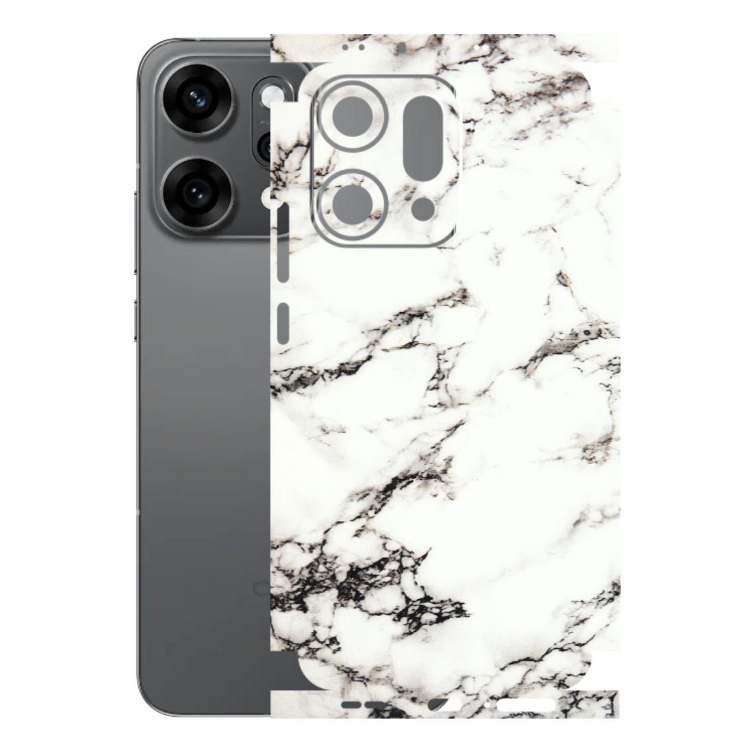 OPPO Phone Skins 2025 (All Models) - Black and White Marble Texture - 3D Embossed Finish (L-124) Oppo Reno 14 Pro 5G