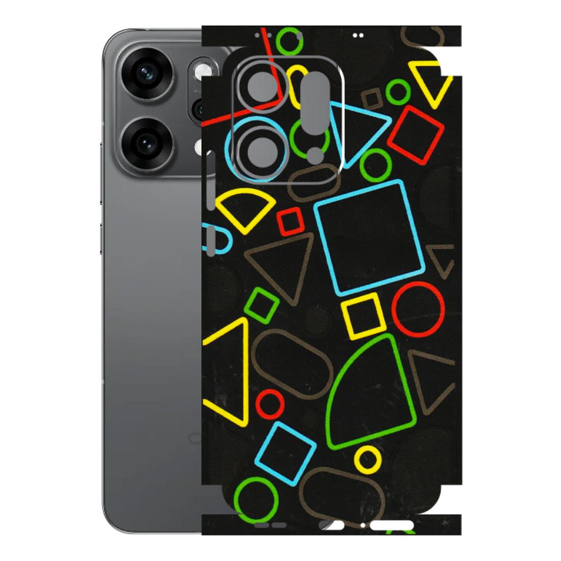 OPPO Phone Skins 2025 (All Models) - Black Shapes - 3D Embossed Finish (L-131) Oppo Reno 14 Pro 5G