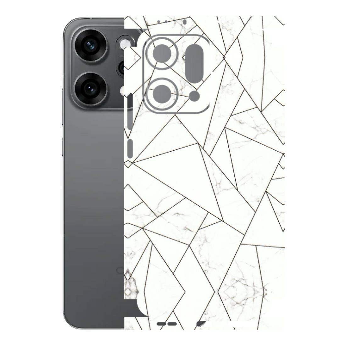 OPPO Phone Skins 2025 (All Models) - Luxury White Marble Effect - 3D Embossed Finish (L-168) Oppo Reno 14 Pro 5G