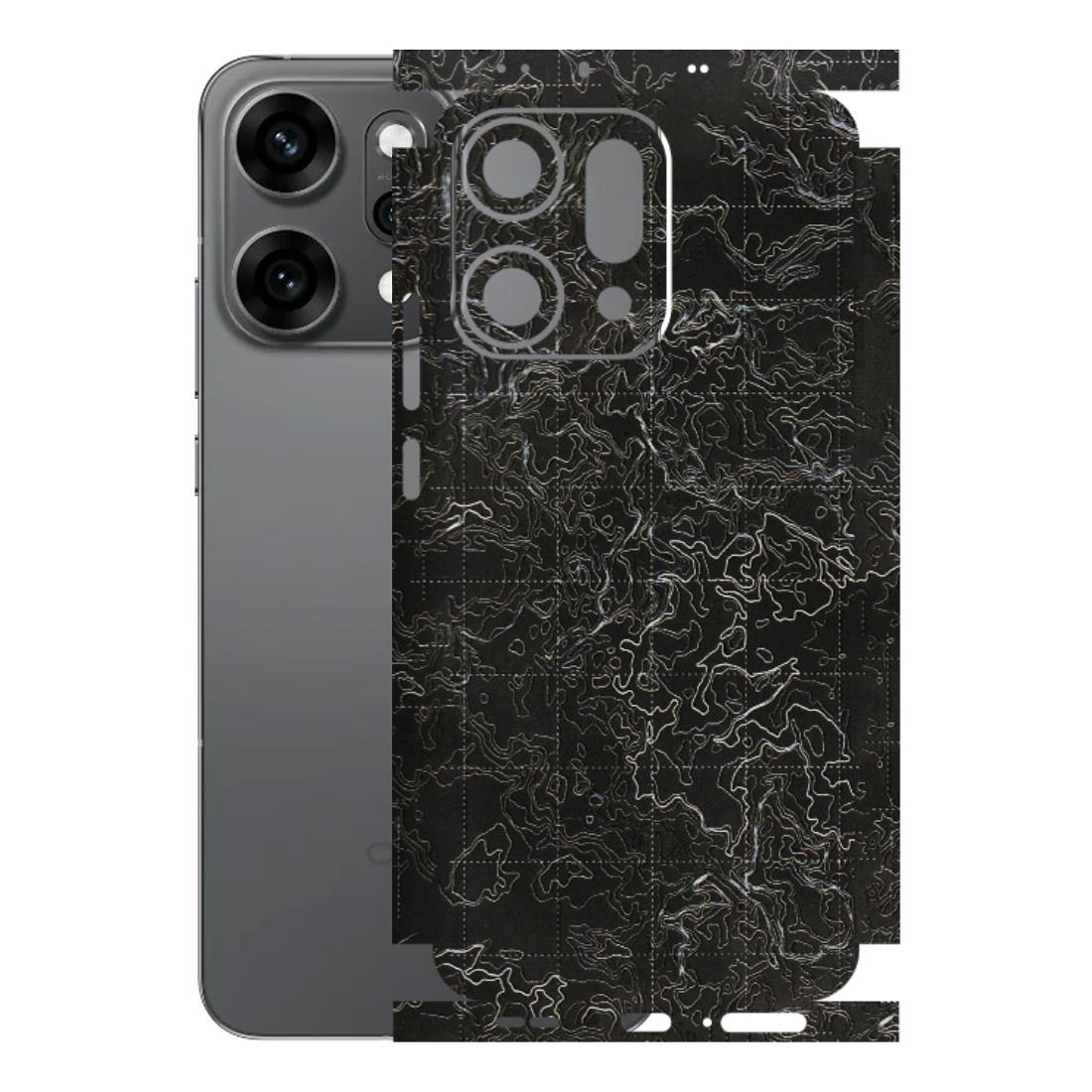 OPPO Phone Skins 2025 (All Models) - Black map - 3D Embossed Finish (L-201) Oppo Reno 14 Pro 5G