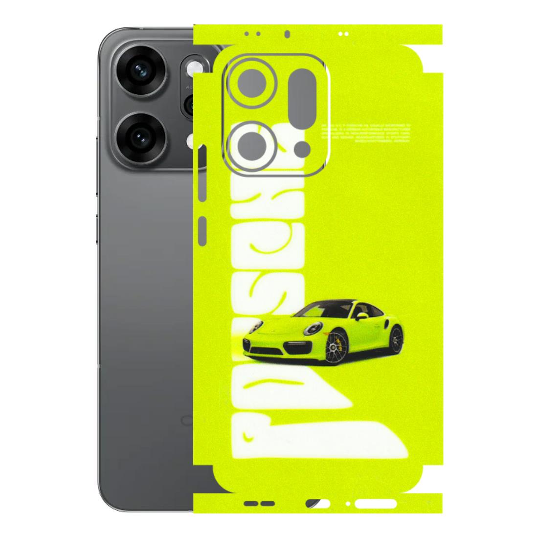OPPO Phone Skins 2025 (All Models) - Lime Green Porche - 3D Embossed Finish (L-30) Oppo Reno 14 Pro 5G