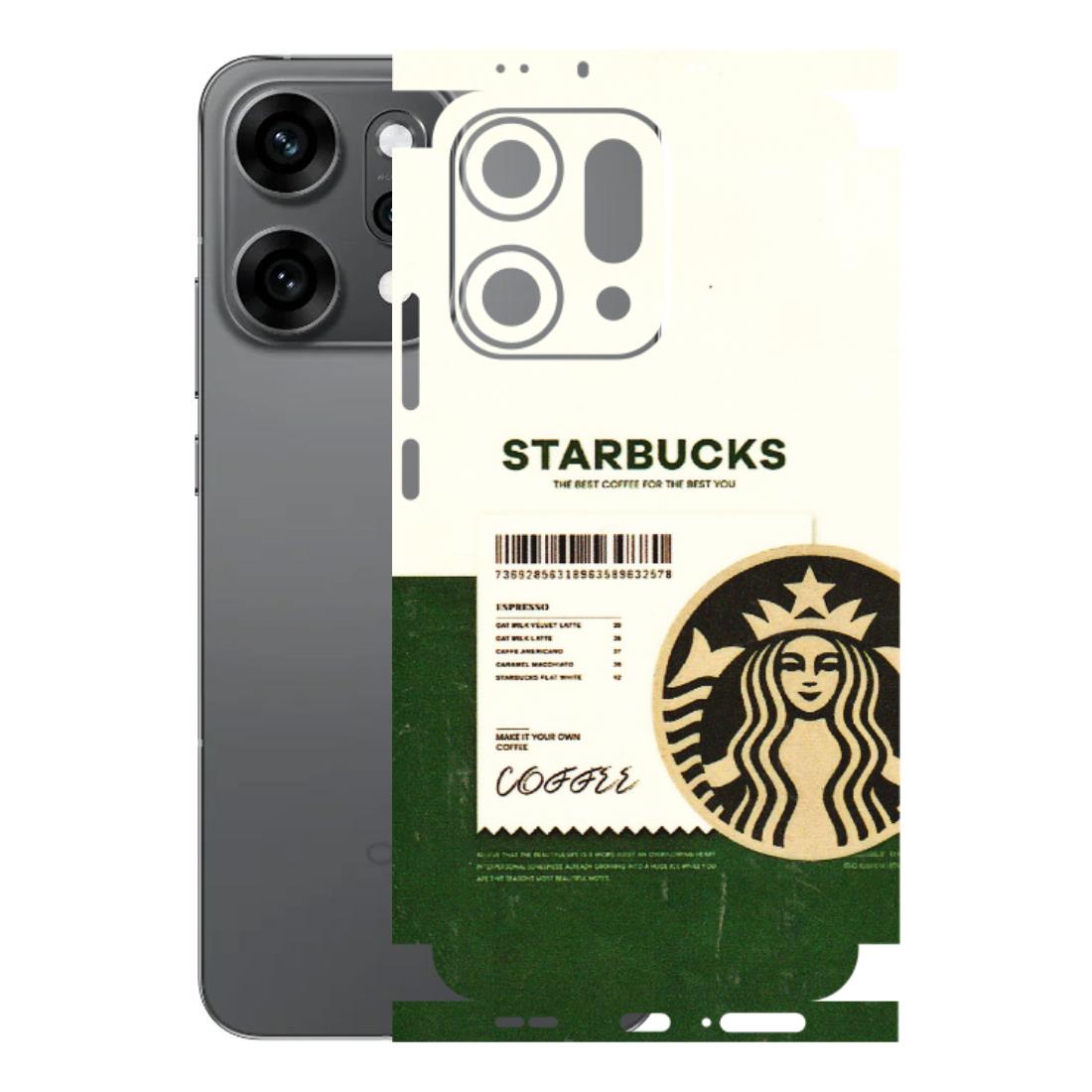 OPPO Phone Skins 2025 (All Models) - Starbucks Barcode - 3D Embossed Finish (L-308) Oppo Reno 14 Pro 5G