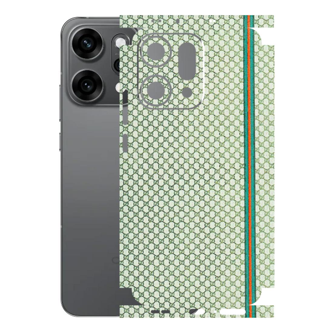 OPPO Phone Skins 2025 (All Models) - Gucci Fabric Pattern - 3D Embossed Finish (L-73) Oppo Reno 14 Pro 5G