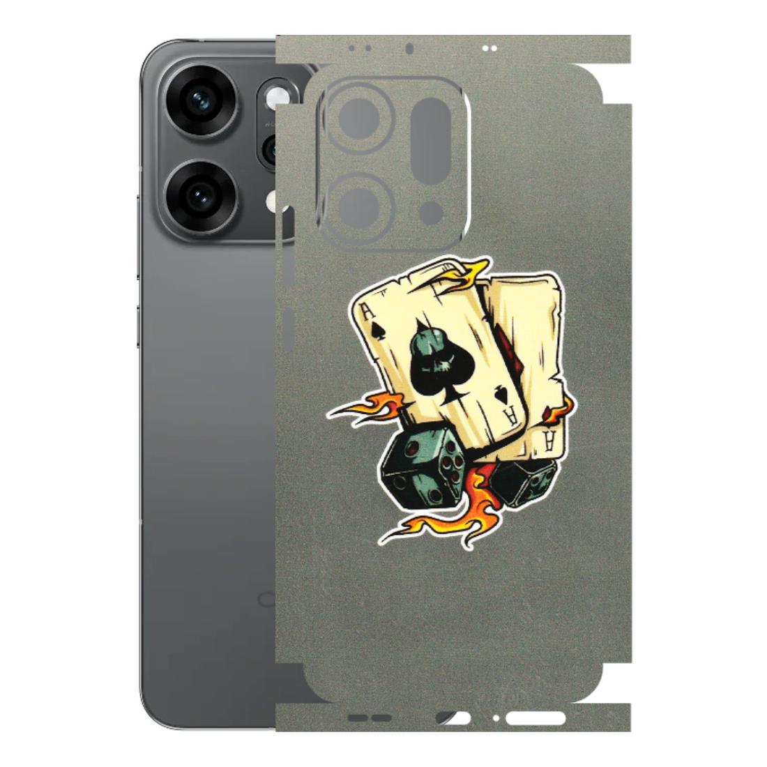 OPPO Phone Skins 2025 (All Models) - Grey Cards Of Ace - 3D Embossed Finish (L-77) Oppo Reno 14 Pro 5G