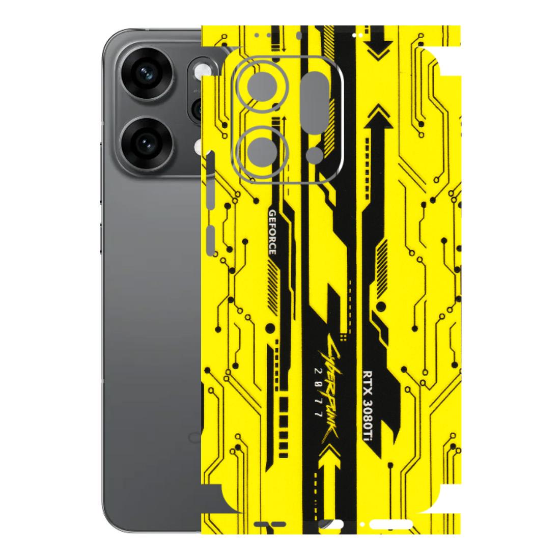 OPPO Phone Skins 2025 (All Models) - Yellow Cyberpunk - 3D Embossed Finish (L-93) Oppo Reno 14 Pro 5G