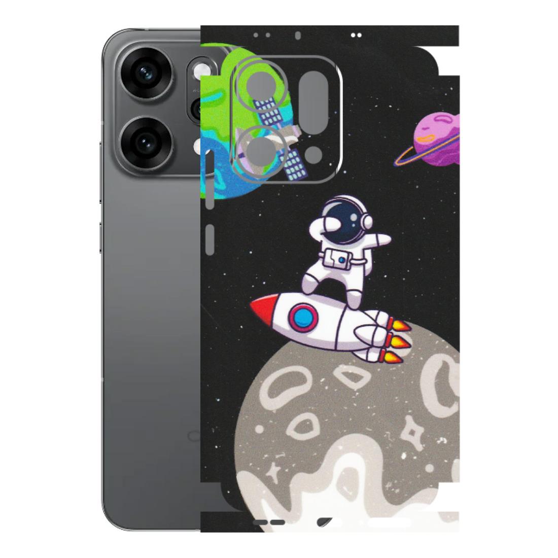 OPPO Phone Skins 2025 (All Models) - Astronaut Vibing Toon Running - Matte Finish (M-39) Oppo Reno 14 Pro 5G