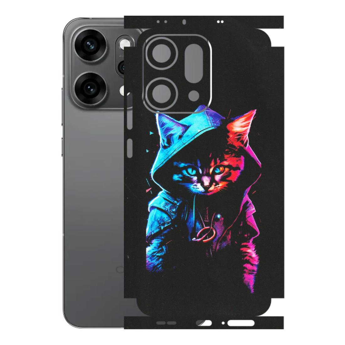 OPPO Phone Skins 2025 (All Models) - Cyberpunk Cat - Matte Finish (M-45) Oppo Reno 14 Pro 5G