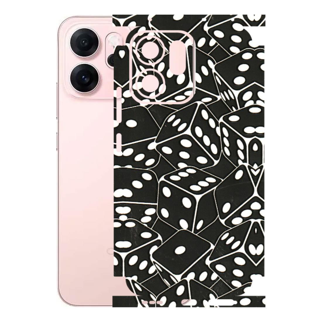OPPO Phone Skins 2025 (All Models) - Big Black Dices - 3D Embossed Finish (L-106) Oppp Reno 14F 5G