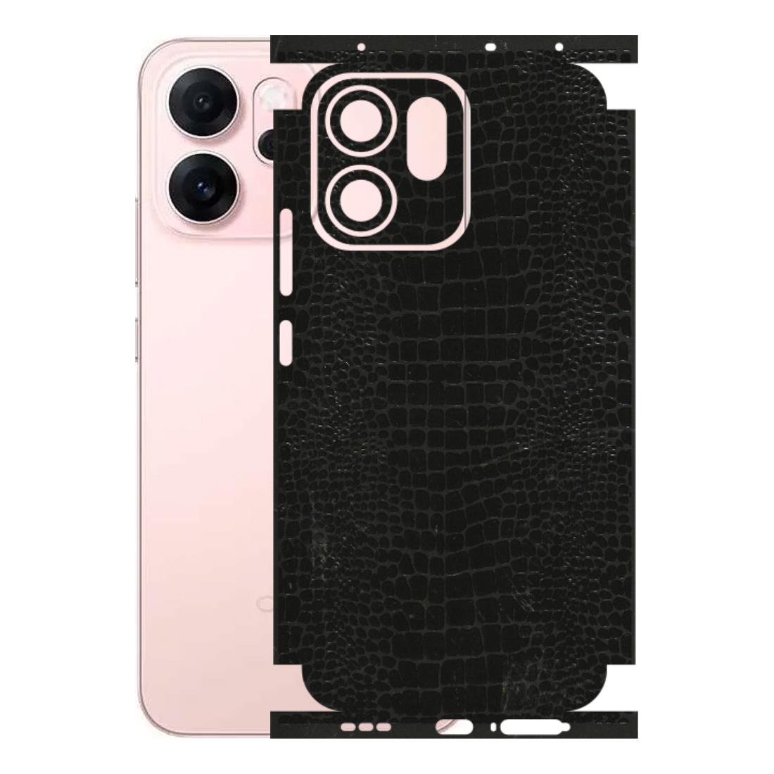 OPPO Phone Skins 2025 (All Models) - Snake Leather Black - 3D Embossed Finish (L-107) Oppp Reno 14F 5G