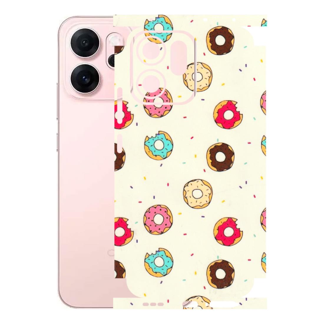 OPPO Phone Skins 2025 (All Models) - Mini Donuts Doodle Art - 3D Embossed Finish (L-122) Oppp Reno 14F 5G