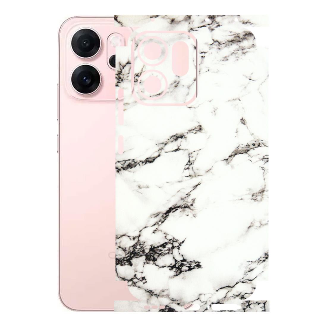 OPPO Phone Skins 2025 (All Models) - Black and White Marble Texture - 3D Embossed Finish (L-124) Oppp Reno 14F 5G