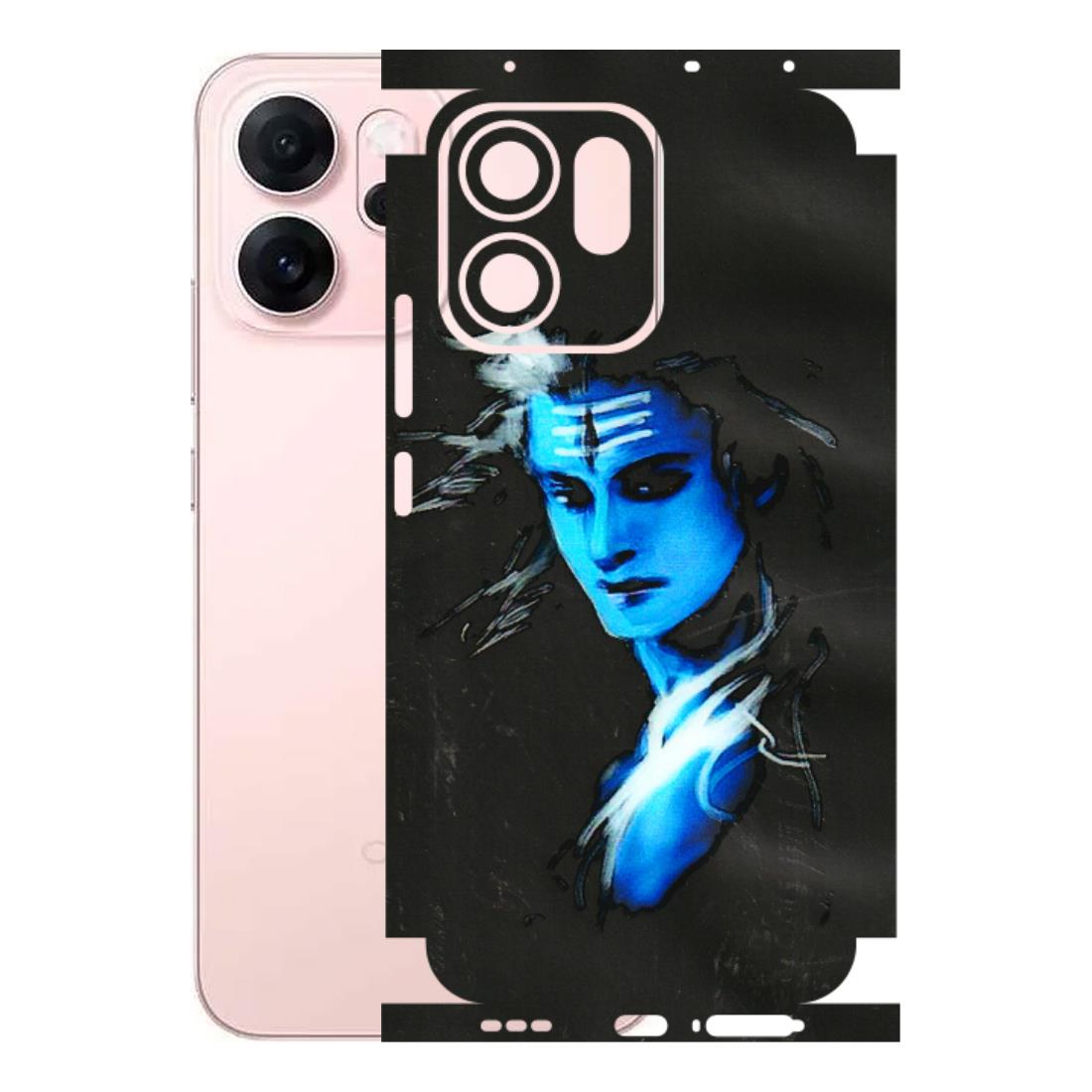 OPPO Phone Skins 2025 (All Models) - Har Har Mahadev Blue/Black - 3D Embossed Finish (L-185) Oppp Reno 14F 5G