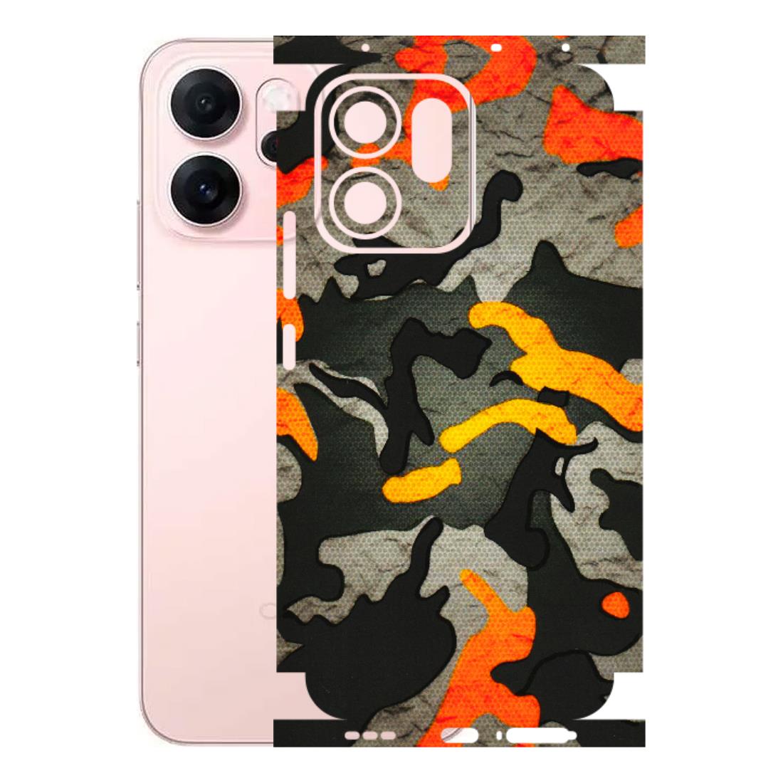 OPPO Phone Skins 2025 (All Models) - Orange Camouflage - 3D Embossed Finish (L-204) Oppp Reno 14F 5G