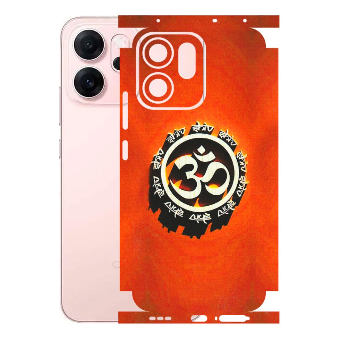 OPPO Phone Skins 2025 (All Models) - Aum Shiv Orange - 3D Embossed Finish (L-32) Oppp Reno 14F 5G