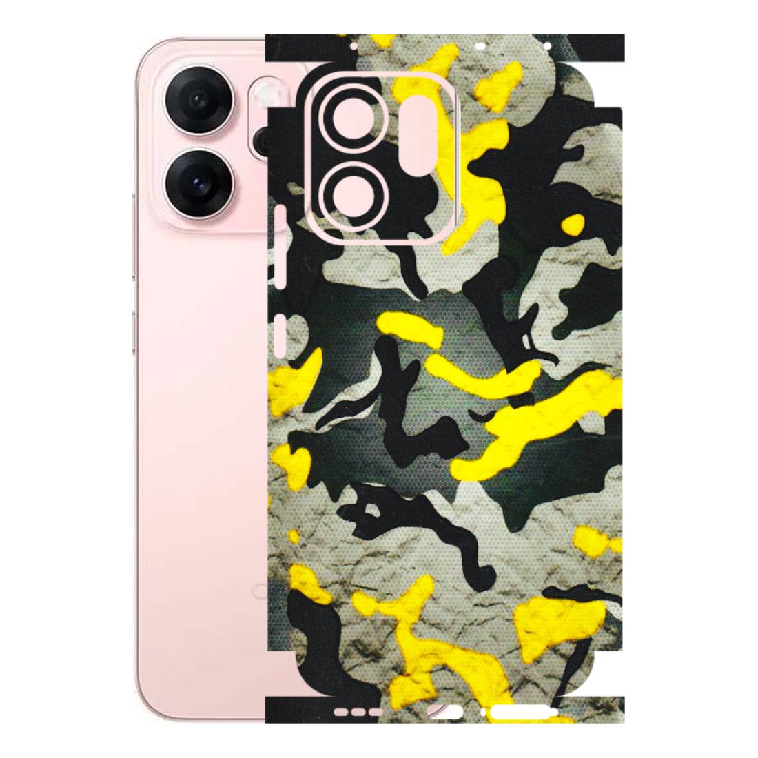 OPPO Phone Skins 2025 (All Models) - Yellow Camouflage - 3D Embossed Finish (L-61) Oppp Reno 14F 5G