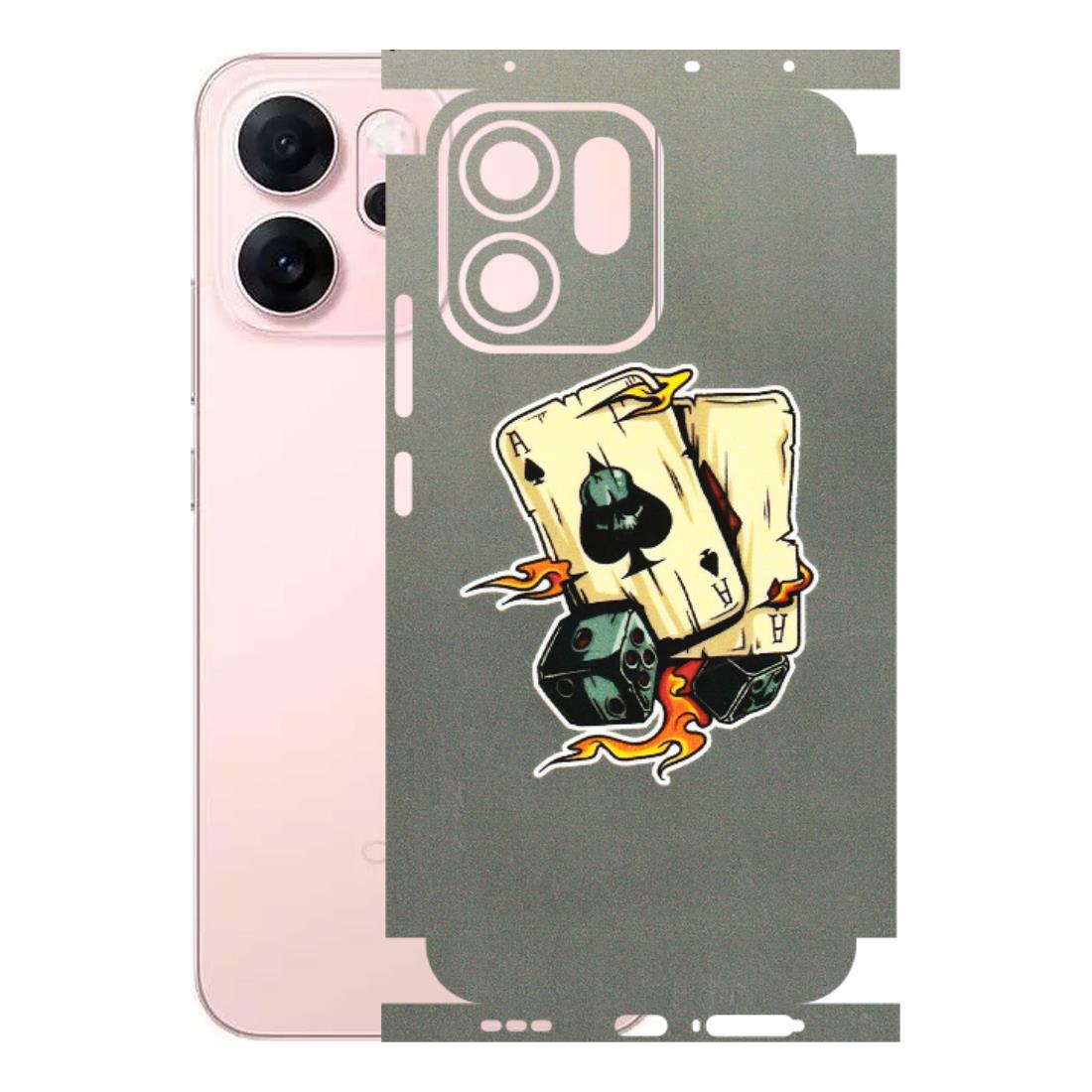 OPPO Phone Skins 2025 (All Models) - Grey Cards Of Ace - 3D Embossed Finish (L-77) Oppp Reno 14F 5G