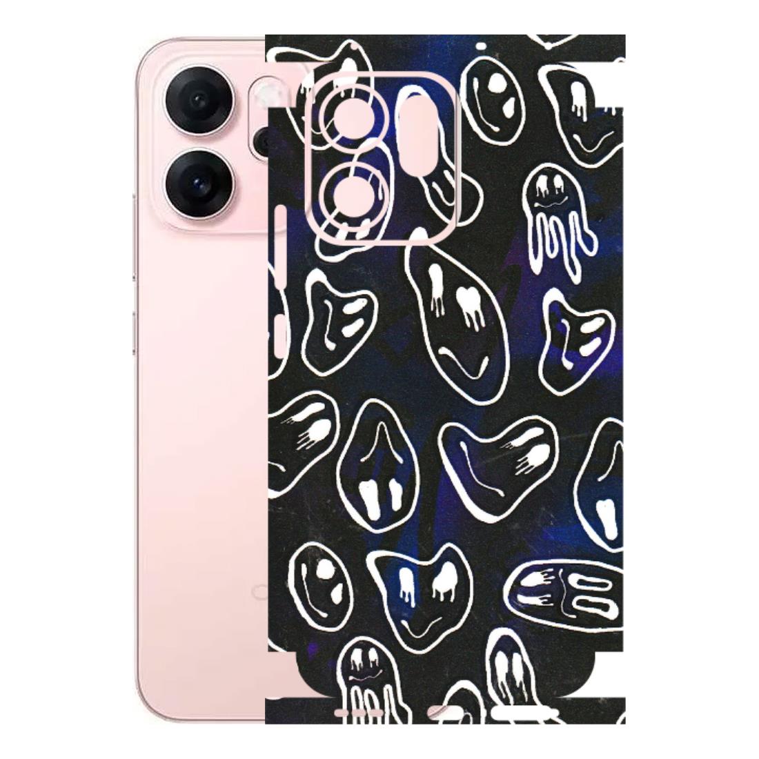 OPPO Phone Skins 2025 (All Models) - Distorted Smileys - 3D Embossed Finish (L-92) Oppp Reno 14F 5G