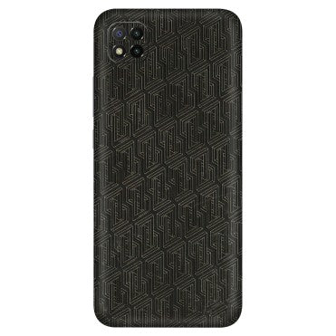 POCO Phone Skins (All Models) - Black Abstract Pattern - 3D Embossed Finish (L-117) Poco C3