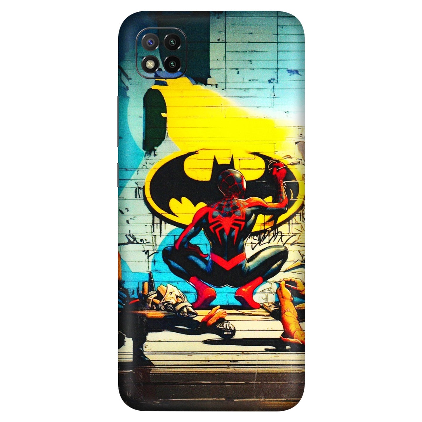 POCO Phone Skins (All Models) - New Spiderman Bat Logo - 3D Embossed Finish (L-309) Poco C3