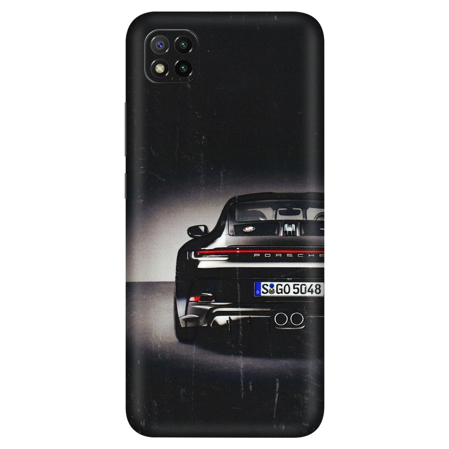 POCO Phone Skins (All Models) - New Black Porsche GT3 - 3D Embossed Finish (L-327) Poco C3