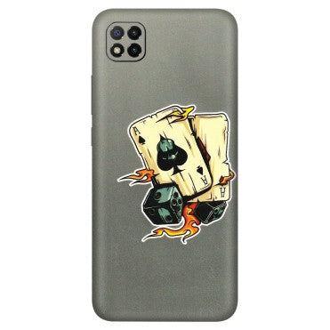 POCO Phone Skins (All Models) - Grey Cards Of Ace - 3D Embossed Finish (L-77) Poco C3