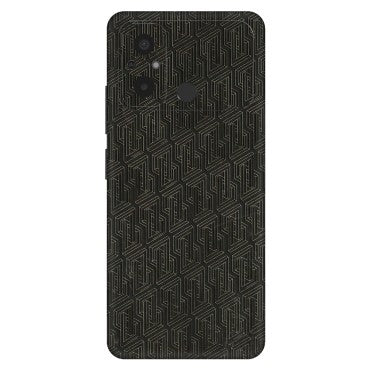 POCO Phone Skins (All Models) - Black Abstract Pattern - 3D Embossed Finish (L-117) Poco C55
