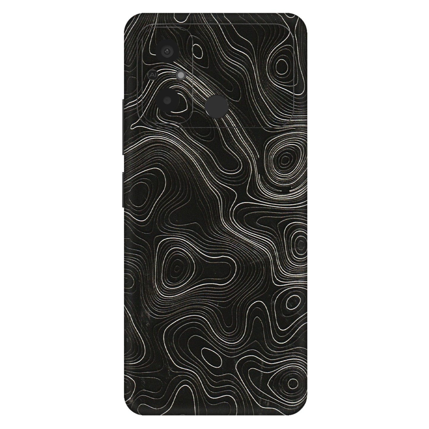 POCO Phone Skins (All Models) - Black Swirl - 3D Embossed Finish (L-196) Poco C55