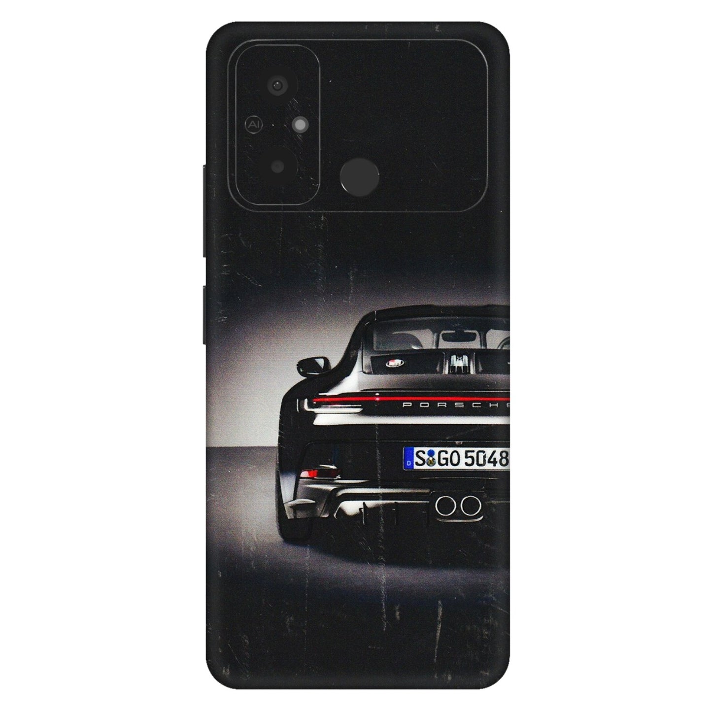 POCO Phone Skins (All Models) - New Black Porsche GT3 - 3D Embossed Finish (L-327) Poco C55