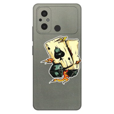 POCO Phone Skins (All Models) - Grey Cards Of Ace - 3D Embossed Finish (L-77) Poco C55