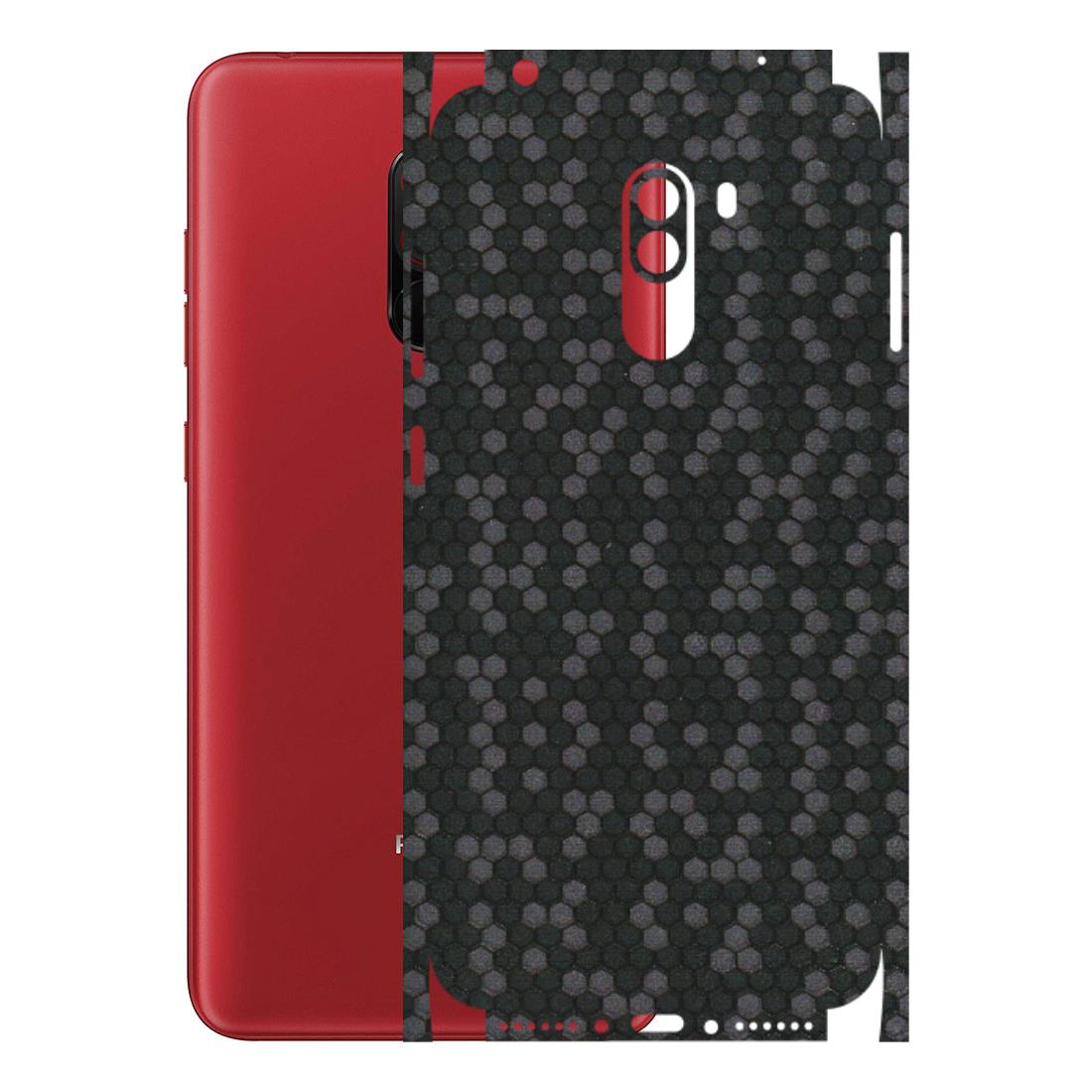 POCO Phone Skins (All Models) - Black Grey Honeycomb Sober - 3D Embossed Finish (L-85) Poco F1