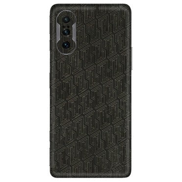 POCO Phone Skins (All Models) - Black Abstract Pattern - 3D Embossed Finish (L-117) Poco F3 GT (5G)
