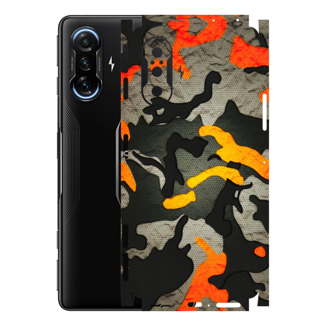 POCO Phone Skins (All Models) - Orange Camouflage - 3D Embossed Finish (L-204) Poco F3 GT (5G)