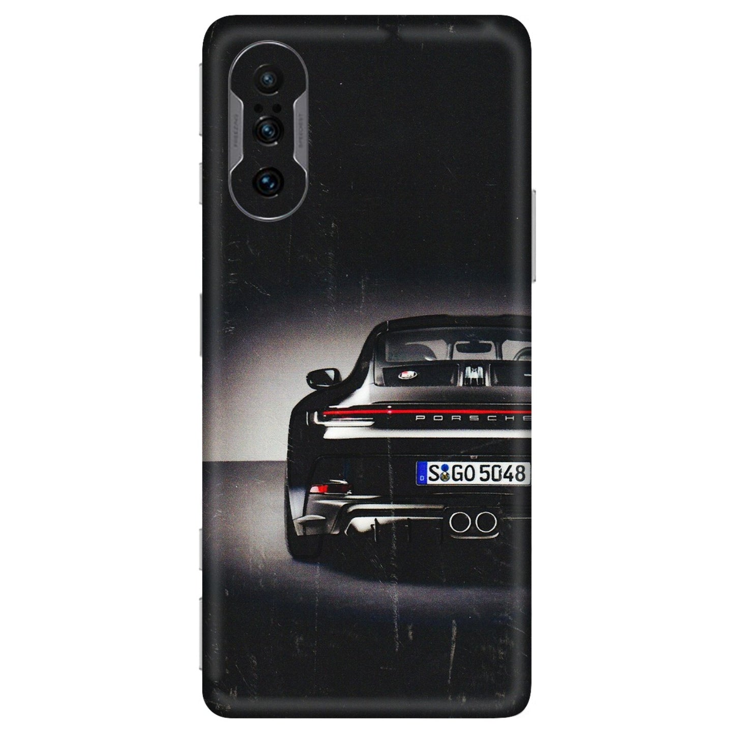 POCO Phone Skins (All Models) - New Black Porsche GT3 - 3D Embossed Finish (L-327) Poco F3 GT (5G)