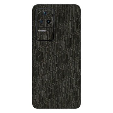 POCO Phone Skins (All Models) - Black Abstract Pattern - 3D Embossed Finish (L-117) Poco F4 (5G)