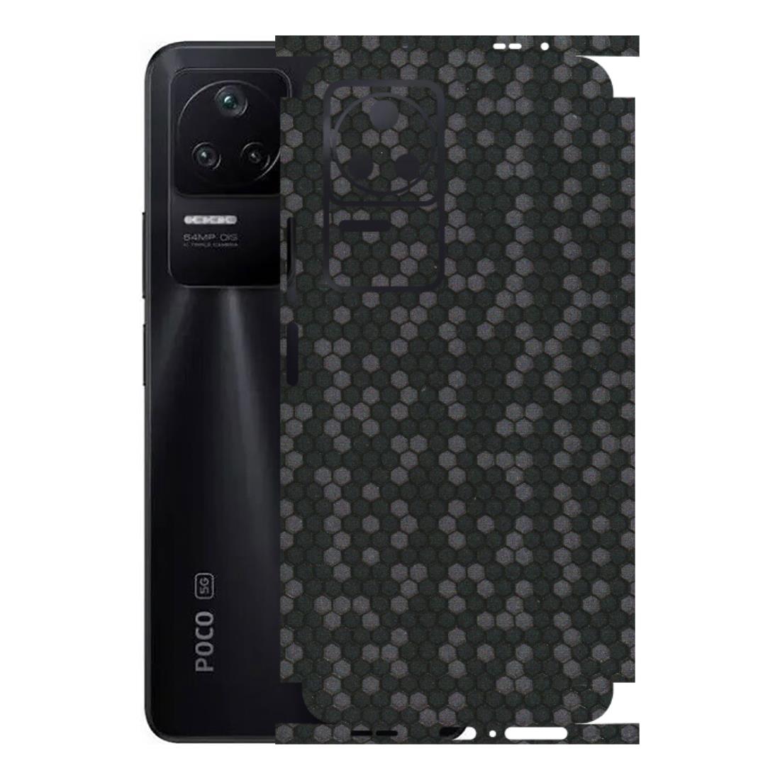 POCO Phone Skins (All Models) - Black Grey Honeycomb Sober - 3D Embossed Finish (L-85) Poco F4 (5G)
