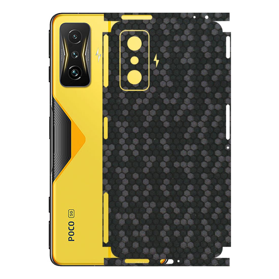 POCO Phone Skins (All Models) - Black Grey Honeycomb Sober - 3D Embossed Finish (L-85) Poco F4 GT