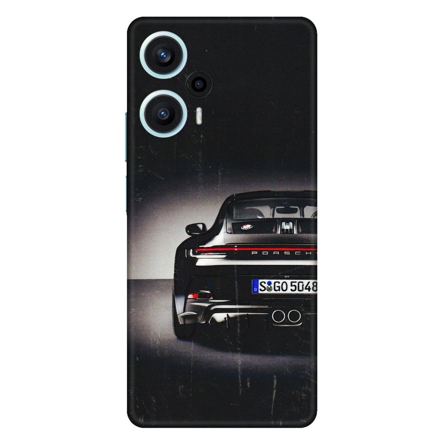 POCO Phone Skins (All Models) - New Black Porsche GT3 - 3D Embossed Finish (L-327) Poco F5 (5G)