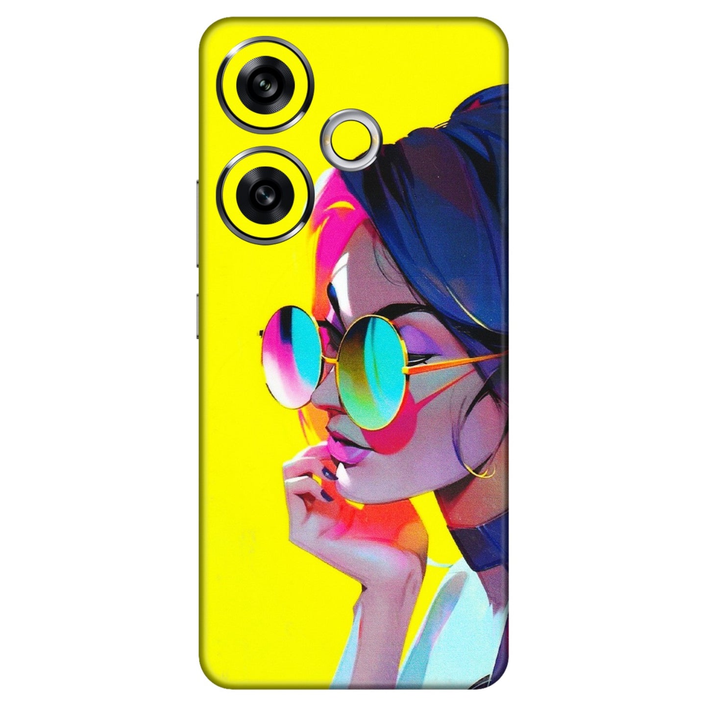 POCO Phone Skins (All Models) - Bold Stylish Girl - 3D Embossed Finish (L-222) Poco F6 (5G)