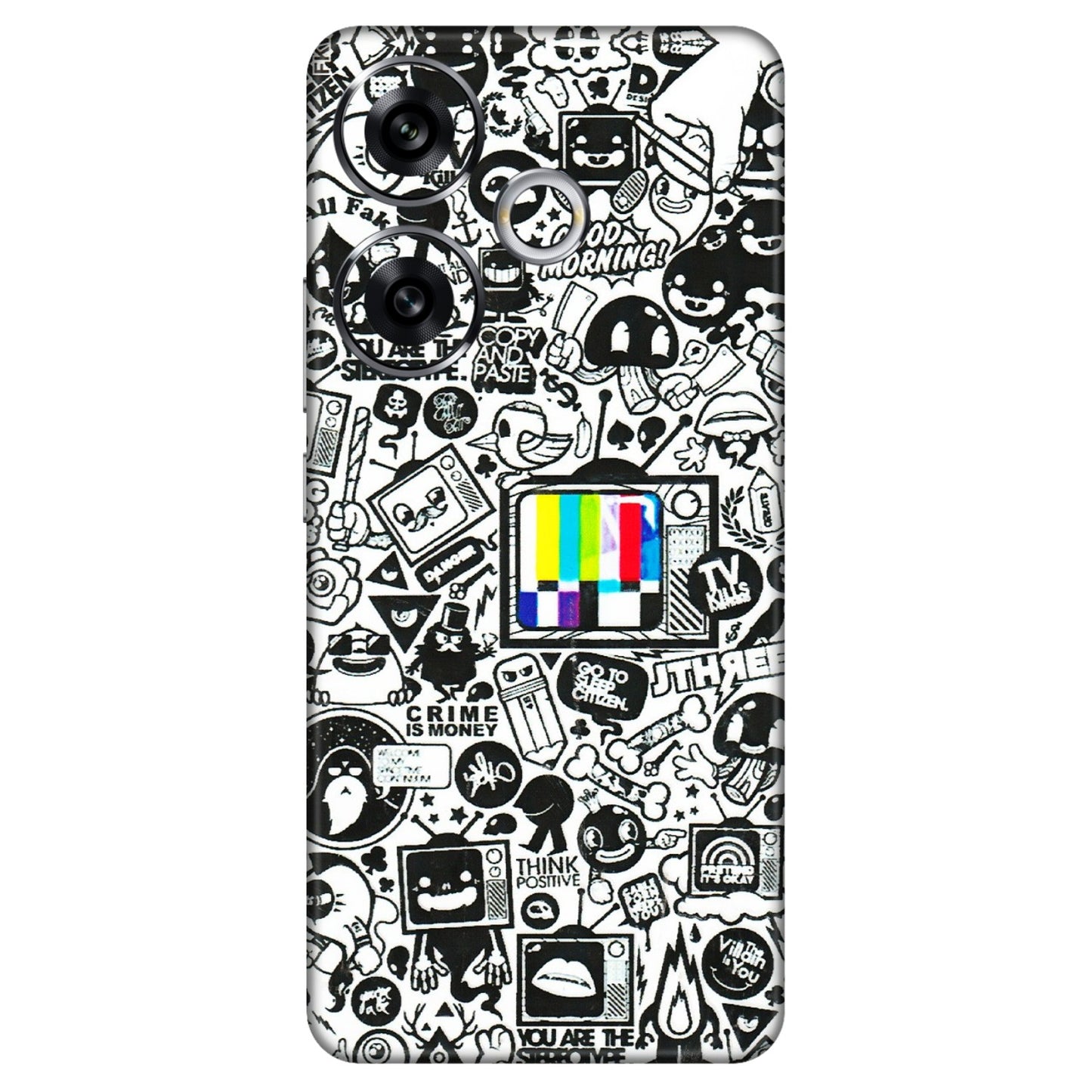POCO Phone Skins (All Models) - Doodles Positive Art - 3D Embossed Finish (L-263) Poco F6 (5G)