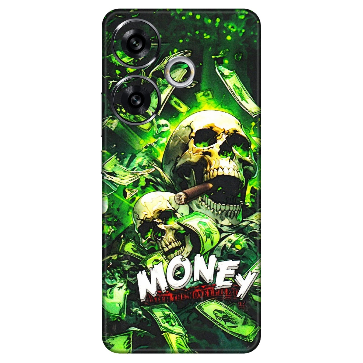 POCO Phone Skins (All Models) - Skull Money - 3D Embossed Finish (L-303) Poco F6 (5G)