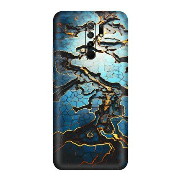 POCO Phone Skins (All Models) - Blue Gold Abstract - 3D Embossed Finish (L-11) Poco M2