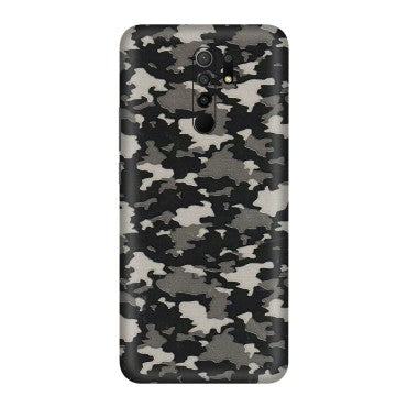 POCO Phone Skins (All Models) - Black/Grey Camoflaunge - 3D Embossed Finish (L-142) Poco M2