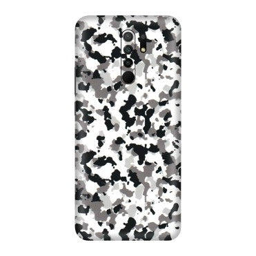 POCO Phone Skins (All Models) - White Black Camouflage - 3D Embossed Finish (L-18) Poco M2