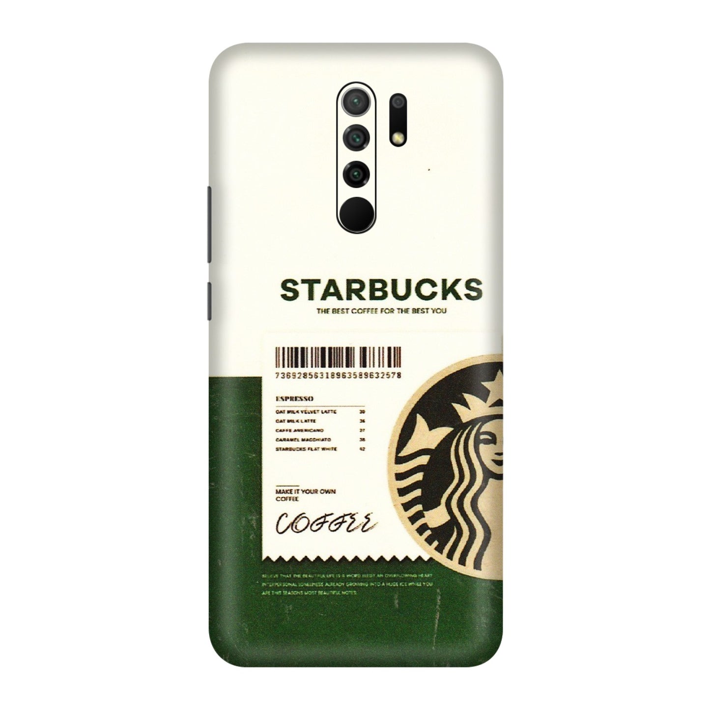 POCO Phone Skins (All Models) - Starbucks Barcode - 3D Embossed Finish (L-308) Poco M2