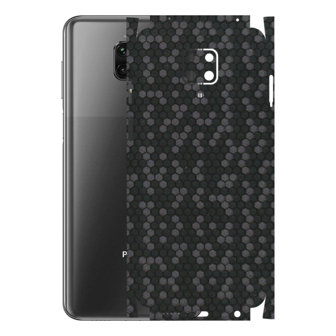 POCO Phone Skins (All Models) - Black Grey Honeycomb Sober - 3D Embossed Finish (L-85) Poco M2 PRO
