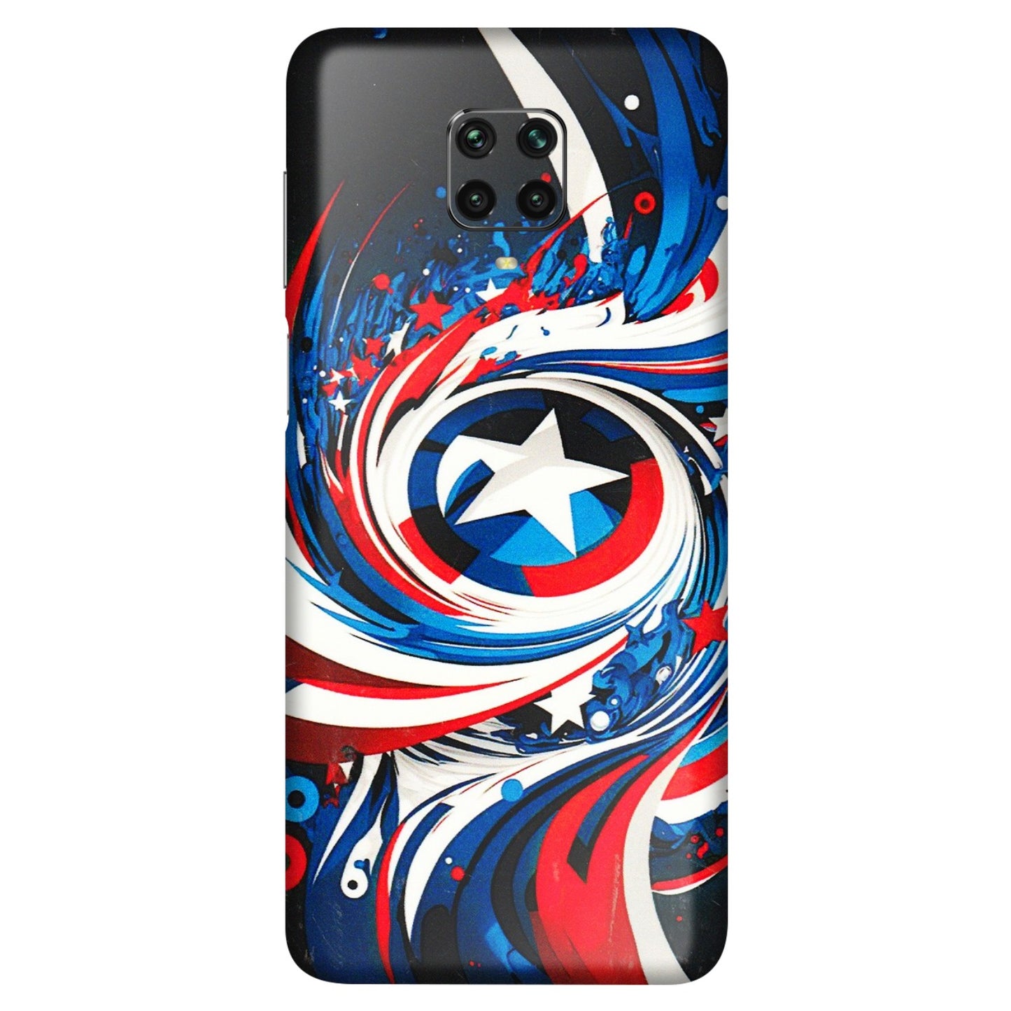 POCO Phone Skins (All Models) - Captain America Logo - 3D Embossed Finish (L-307) Poco M2 PRO