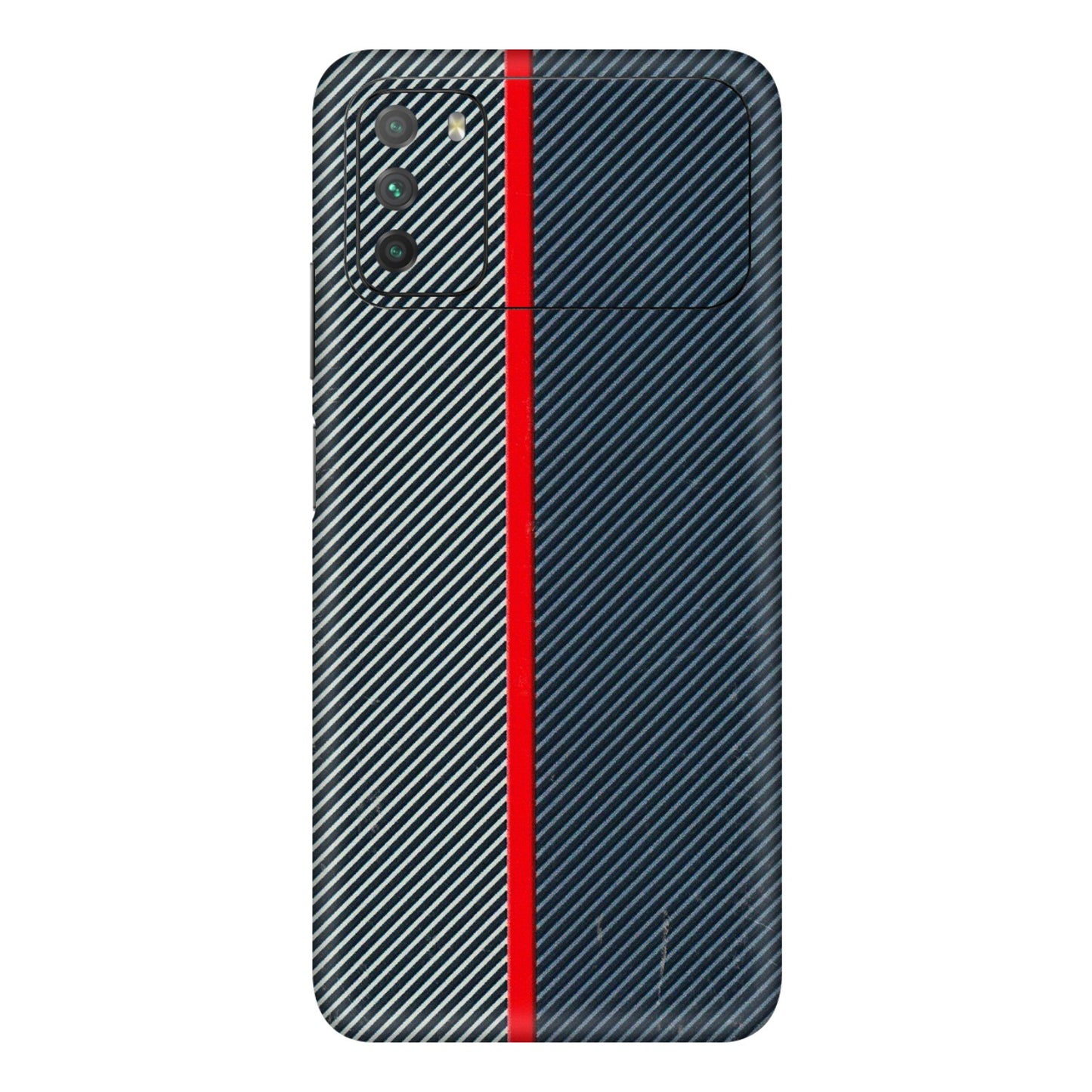 POCO Phone Skins (All Models) - Blue Sober Lines - 3D Embossed Finish (L-305) Poco M3