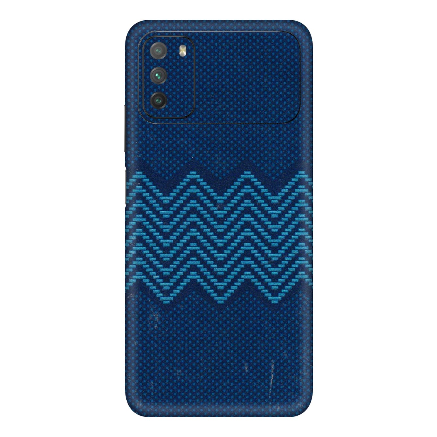 POCO Phone Skins (All Models) - Blue Sober Waves - 3D Embossed Finish (L-306) Poco M3